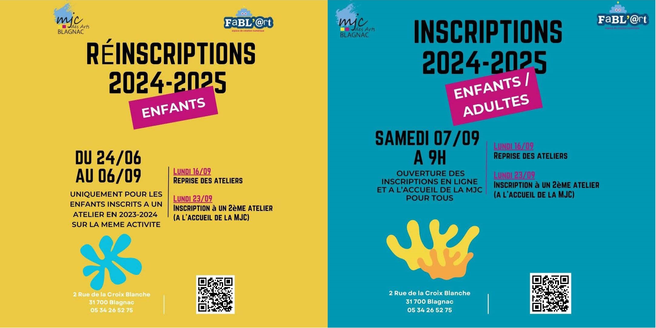 MJC des Arts de Blagnac Saison 20242025 (Inscriptions et Ré