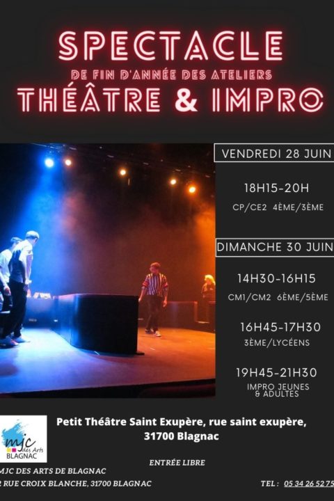 Affiche Spectacle Fin d'Année Théâtre et Impro 2024 (Publication Instagram)